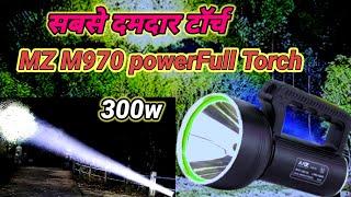 MZ M970 Torch Light Unboxing & Review/MZ Powerfull Torch Light/ MZ 300w Long Renge Torch #mztorch