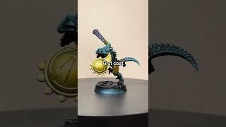 What a second coat of Speedpaint can do for a lizard boi #shorts #miniaturepainter #warhammer