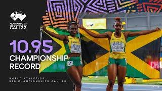 10.95 ! Tina Clayton breaks CR for 100m gold | World Athletics U20 Championships Cali 2022