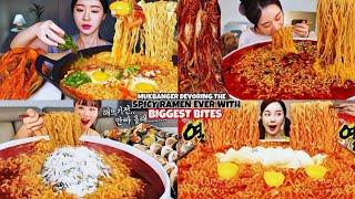 Mukbangers Devouring BIG BOWL Of Spicy RAMEN Like A PRO(BIGBITES) #mukbang #asmr #food #viral