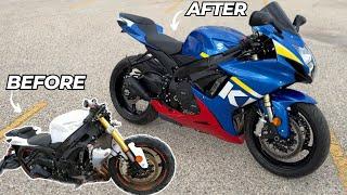 TIMELAPSE: REBUILDING A SALVAGE CRASHED SUZUKI GSX-R 750