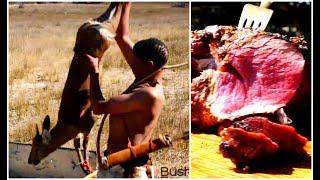 Primitive Technology: Africa Cooking Deer Meat Roast DELICIOUS!