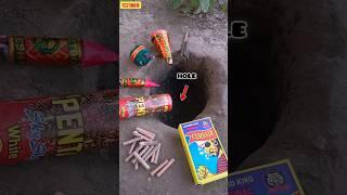 Different Types of Diwali Crackers Testing in Hole ~ Sky Shot + Sutli Bomb + Rocket + Anar in hole 