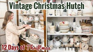 Day 1 Ironstone & Santa Mugs Galore | Vintage Christmas Dining Hutch | 12 Days Of Thriftmas