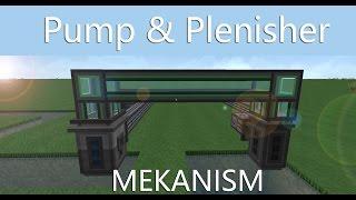 Mekanism: Pump & Fluidic Plenisher - pump water & fill / drop water - MINECRAFT TUTORIAL English