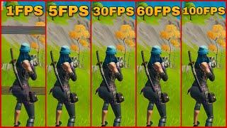 FORTNITE FPS COMPARISON 1FPS VS 5FPS VS 30FPS VS 100FPS