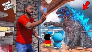 GTA V : Shinchan And Franklin Survive From Biggest Godzilla In Gta 5 Telugu | #gta5