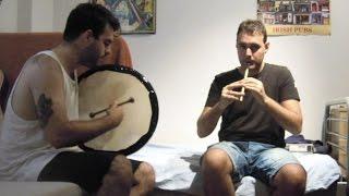 The London Lasses Reel on tin whistle and bodhrán