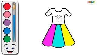 How to draw girl dress drawing easy step by step | Baby girls dress drawing | Frock drawing easy