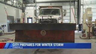 Evansville prepares for winter storm.