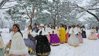 Snowfall SEOUL GYEONGBOKGUNG Palace, Jan 5, 2025 Heavy Snow Seoul, Snow Asmr, Seoul Travel Walker.