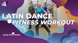 Latin/International Dance Fitness Workout At-Home | Super Sweaty Fun |Time-Saver Exercise JENNY FORD