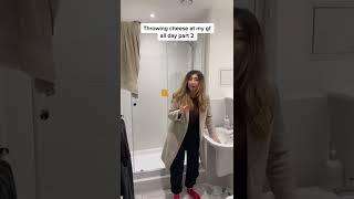 Throwing cheese at my girlfriend part 2 #short #shorts #funny #cheese