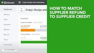 How to match supplier refund to supplier credit | UK