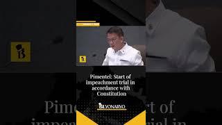 Pimentel: Start of impeachment trial in accordance with Constitution