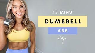 15 Min DUMBBELL ABS WORKOUT at Home | Follow Along No Repeat