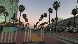 sunset drive through Downtown San Diego