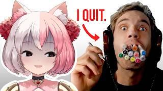 How Pewdiepie improved his art without art school (pro artist reacts)