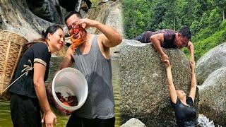 Waterfall Expedition - Lam and Ly Catching Crabs and Rock Snails