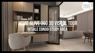 3D Virtual Tours |  Condo at Harbourfront Study area | Interior Design Singapore