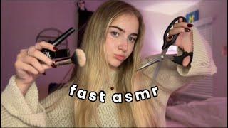 ASMR Fast and Aggressive Makeup and Haircut Roleplay️