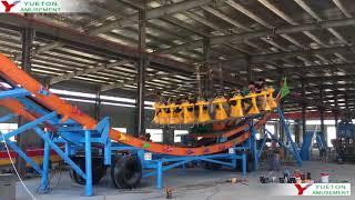 Factory Test Amusement Park Trailer Mounted Portable Mobile Flying UFO Rides 郑州悦童 工厂测试 拖车可移动神州飞碟游乐设施