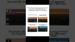 These Top 4 Podcasts take up 24 hrs of your week!    Save 90% of that time and use PodPulse.ai & rea