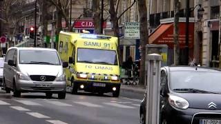 Paris Ambulance SAMU 91 Responding to Emergency with French Siren