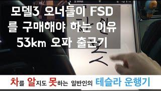 [차알못 테슬라]모델3 오너가 FSD를 사야하는 이유! 53km 오토파일럿 출근기!