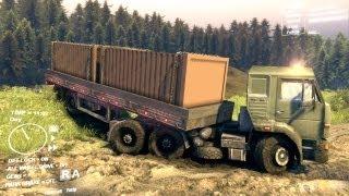 Spin Tires Dev Demo July 2013 - Kamaz + Container Trailer