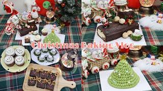 christmas baking vlog | cupcake, snowman gugelhupf, brownie, bûche de noël, christmas tree cake