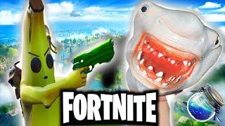 Shark Puppet Plays Fortnite IRL!!