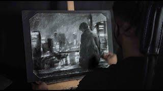 "Midnight Thoughts" Charcoal Drawing Timelapse Art Demo Tutorial by Victor Ajayi