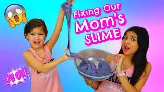 FIX OUR MOM'S SLIME & TURN IT INTO A PRETTY SLIME CHALLENGE!!!