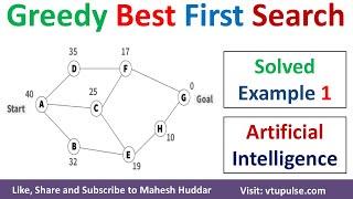 #1. Greedy best first search algorithm Solved Example in Artificial Intelligence by Mahesh Huddar