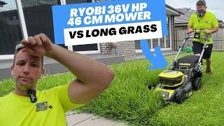 Ryobi 36V HP 46cm Mower In Long Buffalo Grass! Australian Summer conditions in 2024