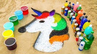 How to make Rainbow Unicorn Horse with Orbeez, Fanta, Sprite, Coca Cola vs Mentos & Popular Sodas