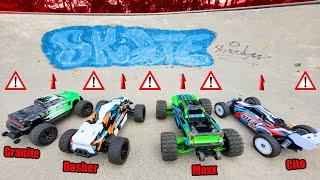 RC AUTOS fliegen im SCHROTT SKATEPARK extrem hoch! - Welches Fahrzeug ÜBERLEBT?