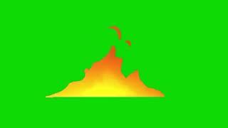 Cartoon Fire #4 Green Screen