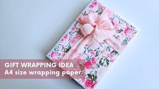 Gift wrapping idea using A4 size wrapping paper A4사이즈 랩핑지를 이용한 선물포장