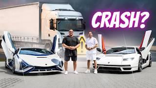 Fast 3 Mio Euro Crash mit LKW  Markus Rühl ballert den Lamborghini Sian auf der Autobahn️