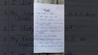 Myself / Introduction Beautiful Handwriting Notes watch full video on my Youtube #myself #kidsvideo
