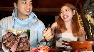 BEEF STEAK & NOODLES MUKBANG!H&S EATERY|LPS PROFIGHT AH KAN PÂWL KAN CHAK~NAUPANG TOYS KAN PRESENT