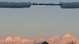 Красивое зимнее утро,восход солнца.