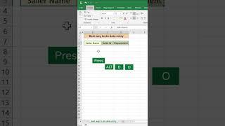 Tip For Data Entry Operator's ️️#shorts #excel