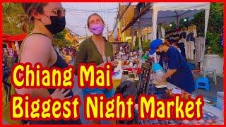 The biggest Night Market in Chiang Mai  Thapae Gate  Thailand travel