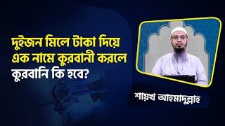 দুইজন মিলে টাকা দিয়ে এক নামে কুরবানী করলে কুরবানি কি হবে?