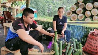 Lam rice - bamboo rice dish. Typical dish of the H'mong people. Tieu Vi's daily life