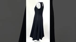 Ralph Lauren Collection, Black Panelled Fit And Flare SLess Wool Midi Dress , Size US6, $219