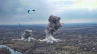 Russian SU-34 Drops FAB-3000 Bombs on Kharkiv & Chasov Yar – Destruction Footage!